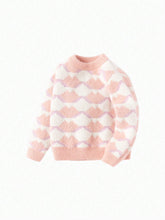 Balabala Young Girl' Sweater Girls' Embroidered Collar Knitted Sweater Autumn Winter Diamond Texture Pullover